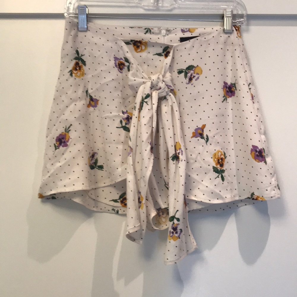 Floral Shorts with front tie